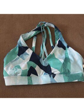 ID Ideology Impact Sports Bra Teal Blue Multi Color  XS  X-small New With Tags